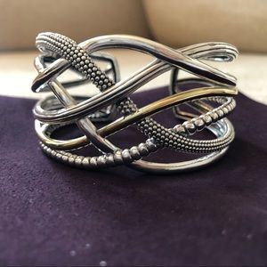 Sterling silver and gold cuff Lagos bracelet